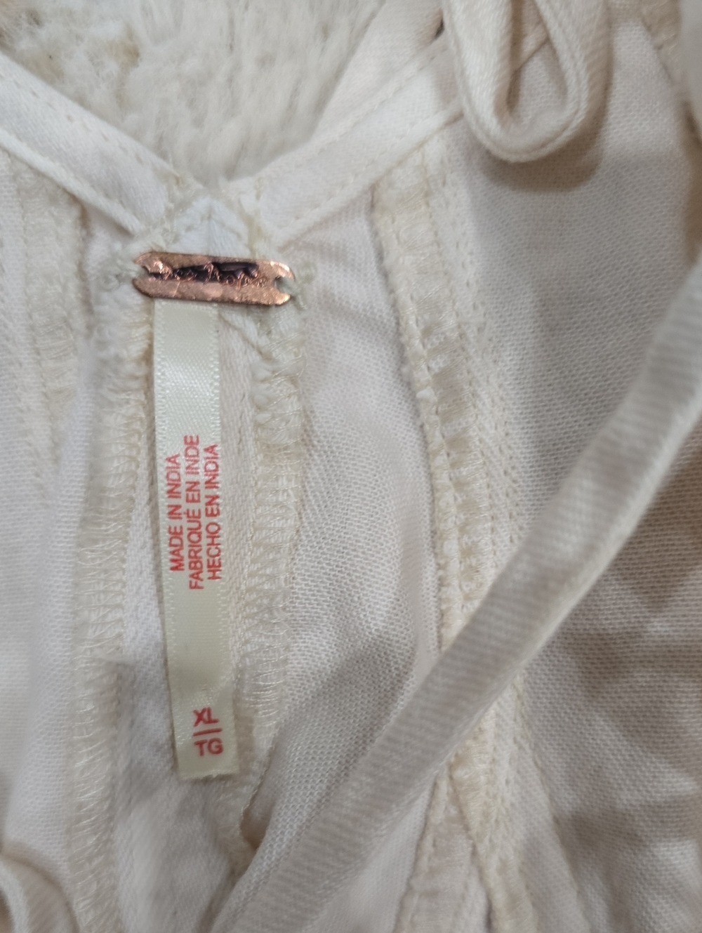 Free People Cream Lace-Up Side Romper - Picture 2 of 6